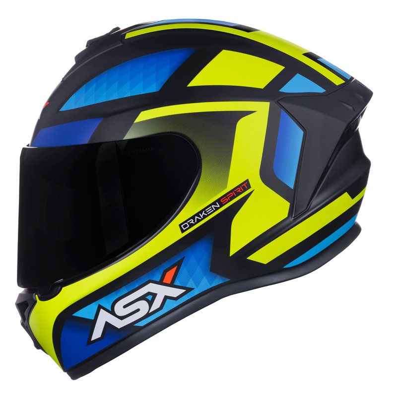 capacete asx draken spirit preto azul amarelo 1